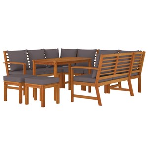 Maison exclusive - ensemble à manger de jardin coussins 9 pcs bois acacia