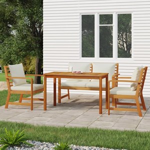 Maison exclusive - ensemble à manger de jardin 4 pcs coussins bois acacia