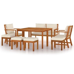 Maison exclusive - ensemble à manger de jardin coussins 9 pcs bois acacia