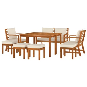 Maison exclusive - ensemble à manger de jardin coussins 9 pcs bois acacia