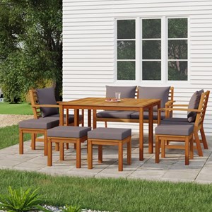 Maison exclusive - ensemble à manger de jardin coussins 9 pcs bois acacia