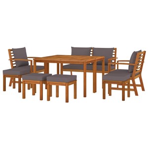 Maison exclusive - ensemble à manger de jardin coussins 9 pcs bois acacia