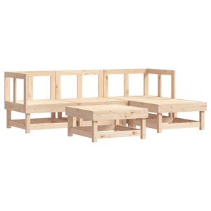 Maison exclusive - salon de jardin 5 pcs avec coussins bois massif