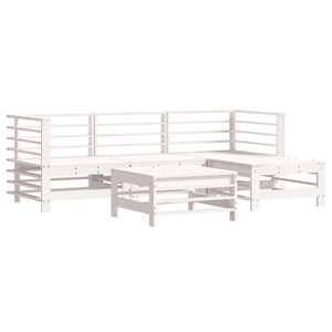 Maison exclusive - salon de jardin 5 pcs avec coussins blanc bois massif