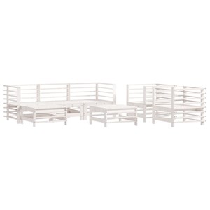 Maison exclusive - salon de jardin 7 pcs avec coussins blanc bois massif