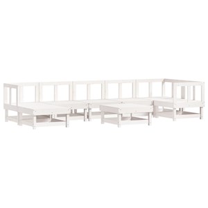 Maison exclusive - salon de jardin 8 pcs avec coussins blanc bois massif