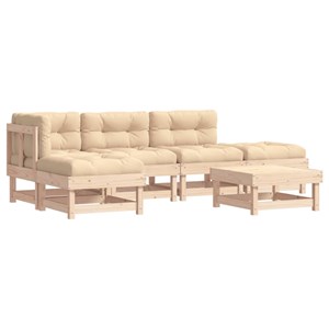 Maison exclusive - salon de jardin 6 pcs avec coussins bois massif