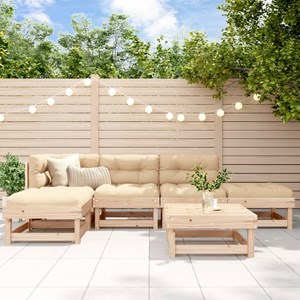Maison exclusive - salon de jardin 6 pcs avec coussins bois massif