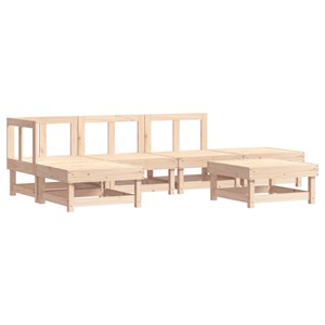 Maison exclusive - salon de jardin 6 pcs avec coussins bois massif