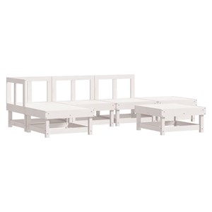 Maison exclusive - salon de jardin 6 pcs avec coussins blanc bois massif