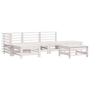 Maison exclusive - salon de jardin 6 pcs avec coussins blanc bois massif