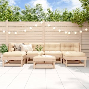 Maison exclusive - salon de jardin 7 pcs avec coussins bois massif
