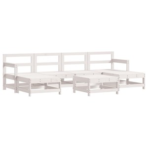 Maison exclusive - salon de jardin 7 pcs avec coussins blanc bois massif