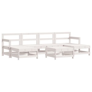 Maison exclusive - salon de jardin 7 pcs avec coussins blanc bois massif