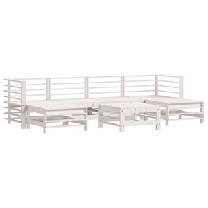 Maison exclusive - salon de jardin 7 pcs avec coussins blanc bois massif
