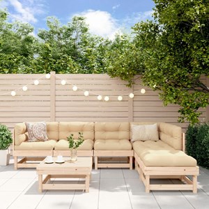 Maison exclusive - salon de jardin 7 pcs avec coussins bois massif