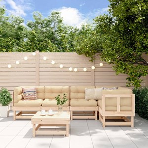 Maison exclusive - salon de jardin 6 pcs avec coussins bois massif