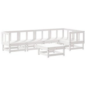 Maison exclusive - salon de jardin 6 pcs avec coussins blanc bois massif