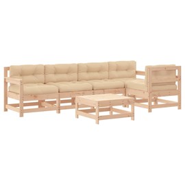 Maison exclusive - salon de jardin 6 pcs avec coussins bois massif