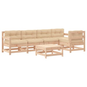 Maison exclusive - salon de jardin 6 pcs avec coussins bois massif