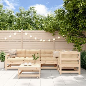 Maison exclusive - salon de jardin 6 pcs avec coussins bois massif