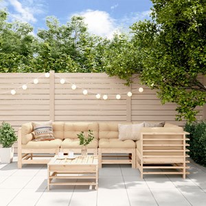 Maison exclusive - salon de jardin 6 pcs avec coussins bois massif