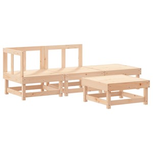 Maison exclusive - salon de jardin 4 pcs avec coussins bois massif
