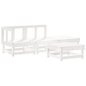 Maison exclusive - salon de jardin 4 pcs avec coussins blanc bois massif