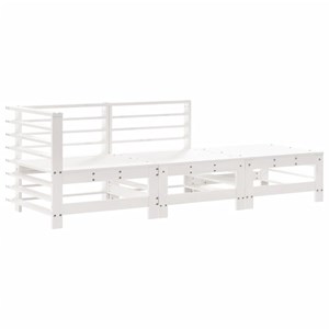 Maison exclusive - salon de jardin 3 pcs avec coussins blanc bois massif