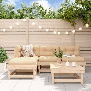 Maison exclusive - salon de jardin 5 pcs avec coussins bois massif