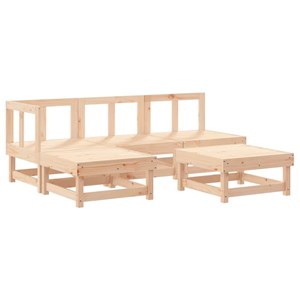Maison exclusive - salon de jardin 5 pcs avec coussins bois massif