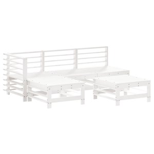 Maison exclusive - salon de jardin 5 pcs avec coussins blanc bois massif