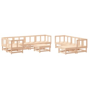 Maison exclusive - salon de jardin 10 pcs avec coussins bois massif