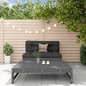 Maison exclusive - salon de jardin 2 pcs avec coussins gris bois massif