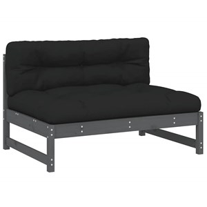 Maison exclusive - salon de jardin 2 pcs avec coussins gris bois massif