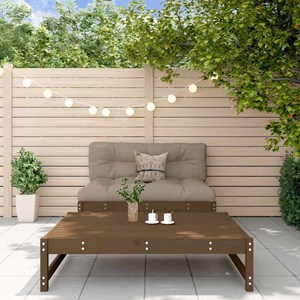 Maison exclusive - salon de jardin 2 pcs avec coussins marron miel bois massif