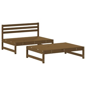 Maison exclusive - salon de jardin 2 pcs avec coussins marron miel bois massif