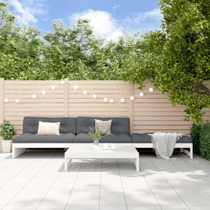 Maison exclusive - salon de jardin 4 pcs avec coussins blanc bois massif