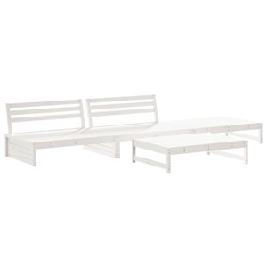 Maison exclusive - salon de jardin 4 pcs avec coussins blanc bois massif