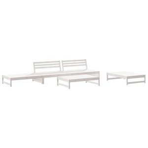 Maison exclusive - salon de jardin 5 pcs avec coussins blanc bois massif