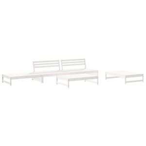 Maison exclusive - salon de jardin 6 pcs avec coussins blanc bois massif