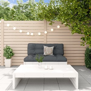 Maison exclusive - salon de jardin 2 pcs avec coussins blanc bois massif