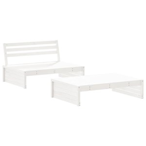 Maison exclusive - salon de jardin 2 pcs avec coussins blanc bois massif