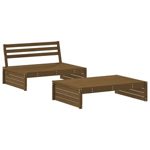 Maison exclusive - salon de jardin 2 pcs avec coussins marron miel bois massif
