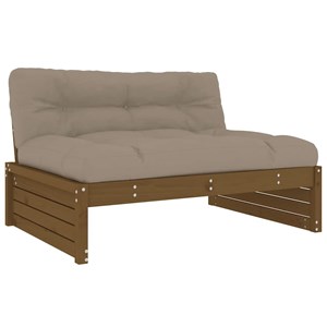 Maison exclusive - salon de jardin 2 pcs avec coussins marron miel bois massif