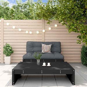 Maison exclusive - salon de jardin 2 pcs avec coussins noir bois massif