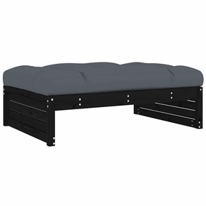 Maison exclusive - salon de jardin 2 pcs avec coussins noir bois massif
