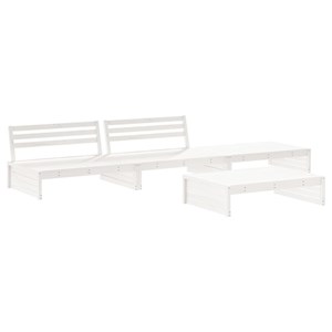 Maison exclusive - salon de jardin 4 pcs avec coussins blanc bois massif