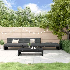 Maison exclusive - salon de jardin 4 pcs avec coussins noir bois massif