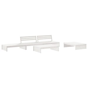 Maison exclusive - salon de jardin 5 pcs avec coussins blanc bois massif